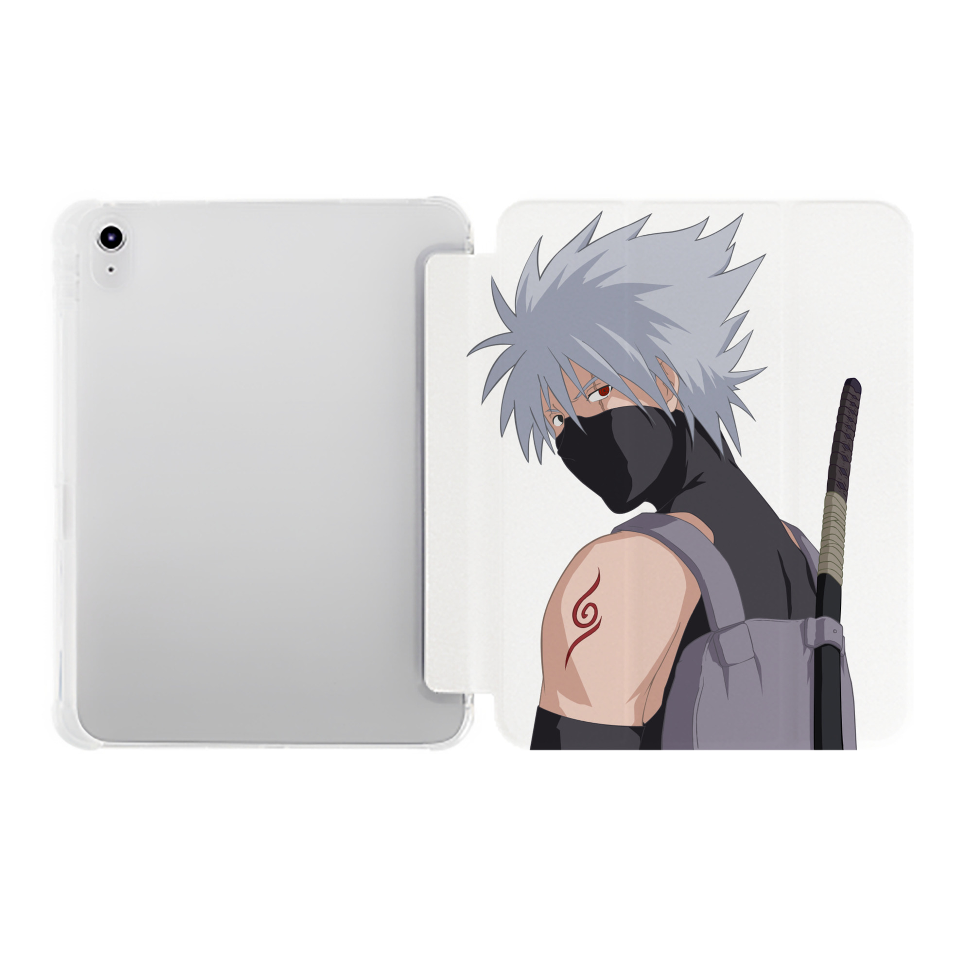 （画像用） NARUTO -ナルト- はたけ カカシ Hatake Kakashi IPad ケース ペン収納付き 三つ折りスタンド PUレザー×シリコン 対応機種9.5/10.5/10.9インチ